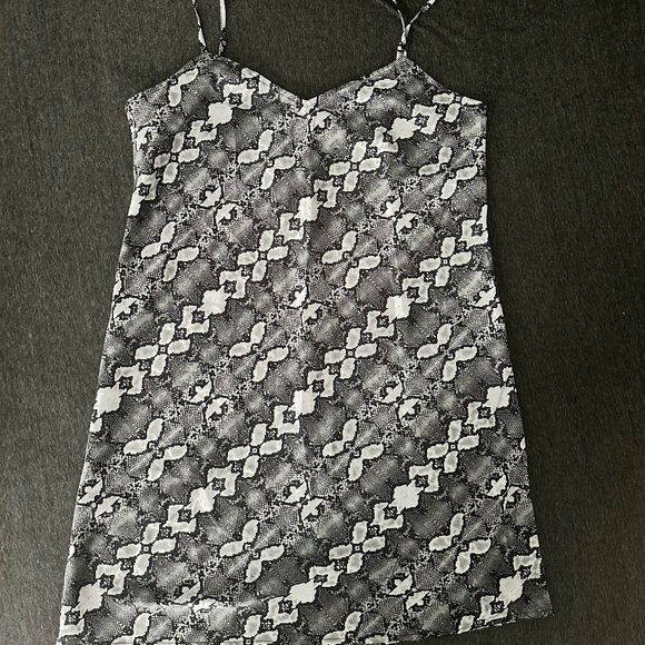 grey animal printed  Cami Satin Slip Dress - Picture 2 of 2